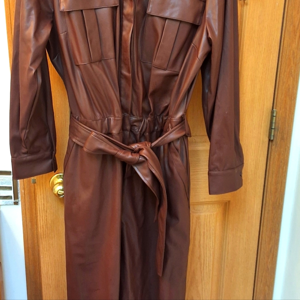 Faux leather jumpsuit